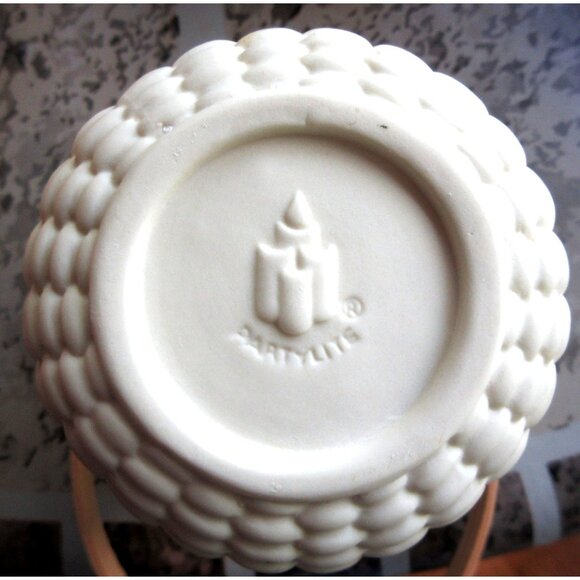 PartyLite Nantucket Basket Weave Seashell Tea Light Holder w/Handle Mint Cond. - Picture 4 of 7